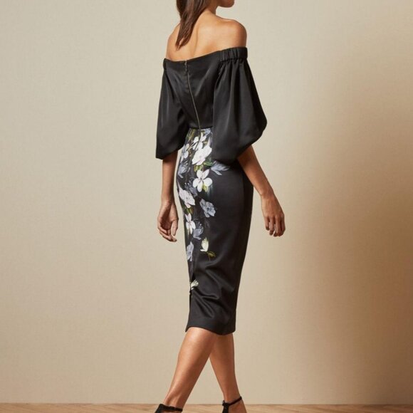 New Ted Baker Adalli Opal Off-the-Shoulder Dress - M - Picture 2 of 4